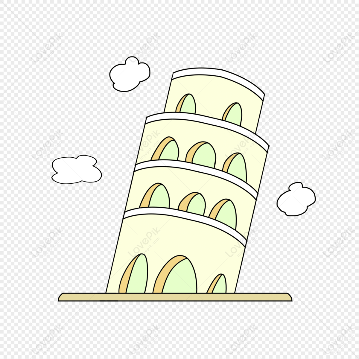 Hand Drawn Cartoon Chinese Tourist Day Leaning Tower Of Pisa PNG Picture  And Clipart Image For Free Download - Lovepik | 401278625