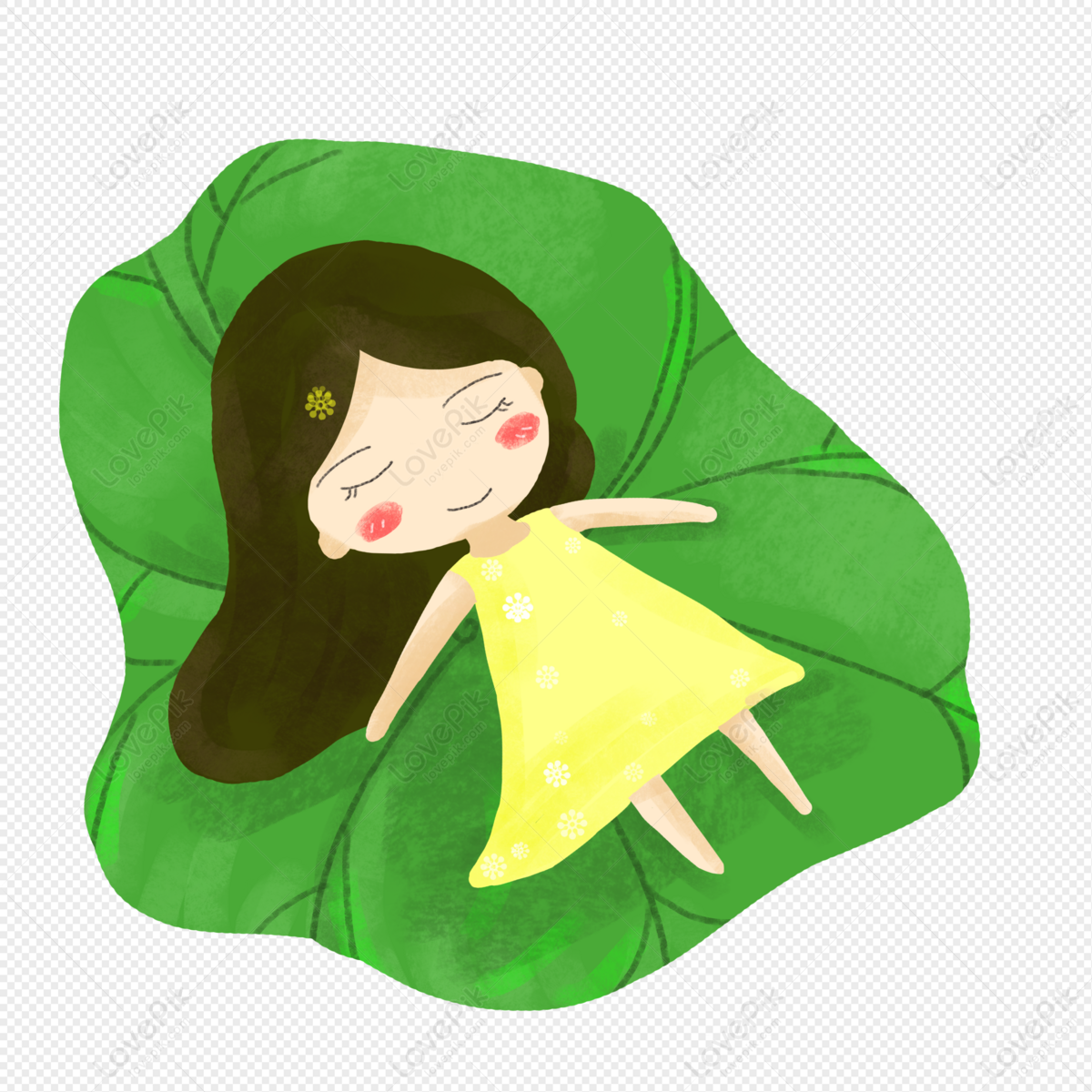 Desenho à Mão Menina Pequena Folha De Lótus Png Material Livre PNG Imagens  Gratuitas Para Download - Lovepik