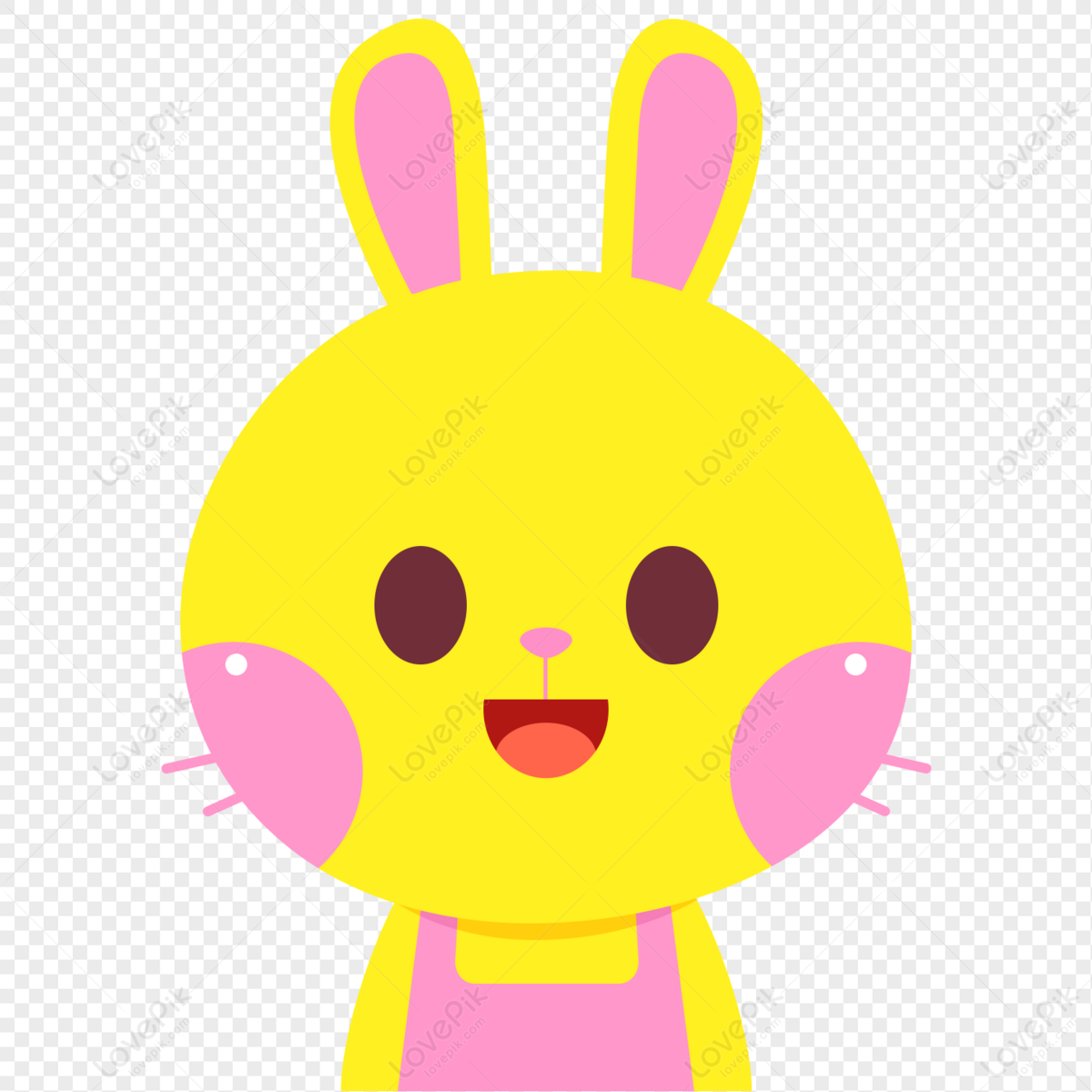 T-shirt cortada do coelho amarelo dos desenhos animados de Kawaii