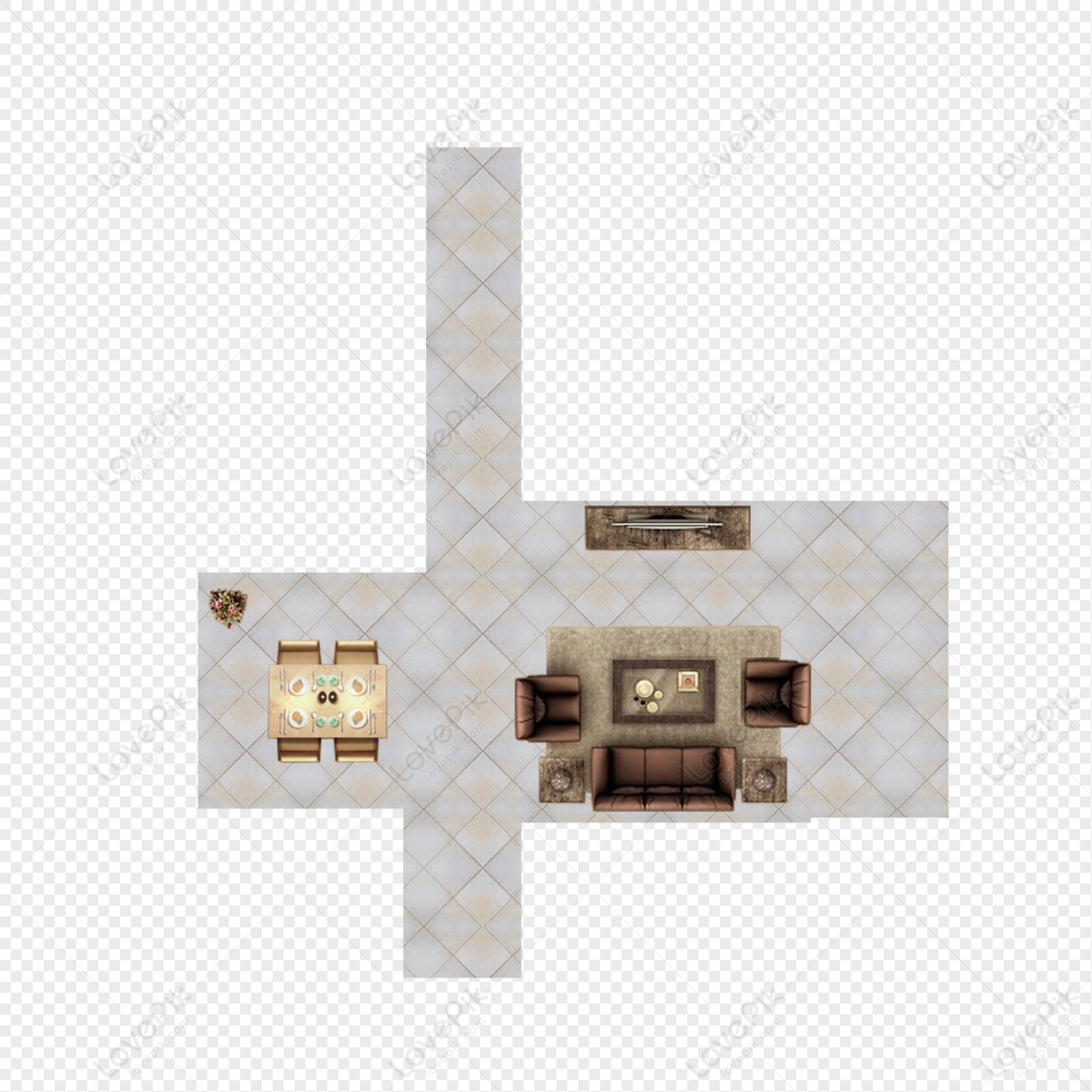 Living Room And Dining Room Top View, Floor Room, Interior Room, Art ...