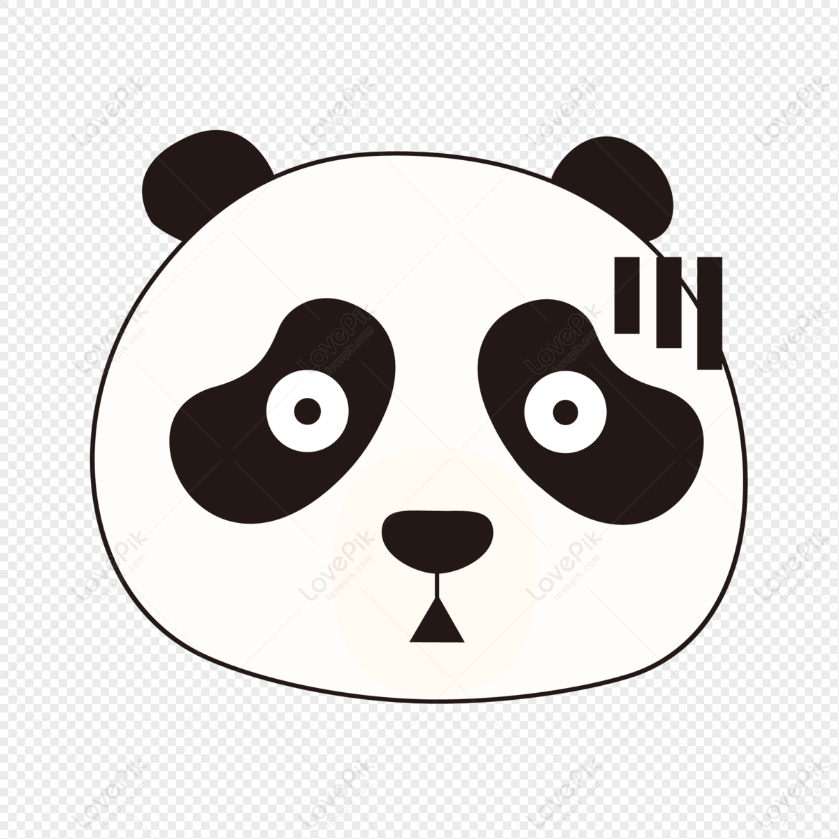 Flat style panda bear avatar icon design element Vector Image