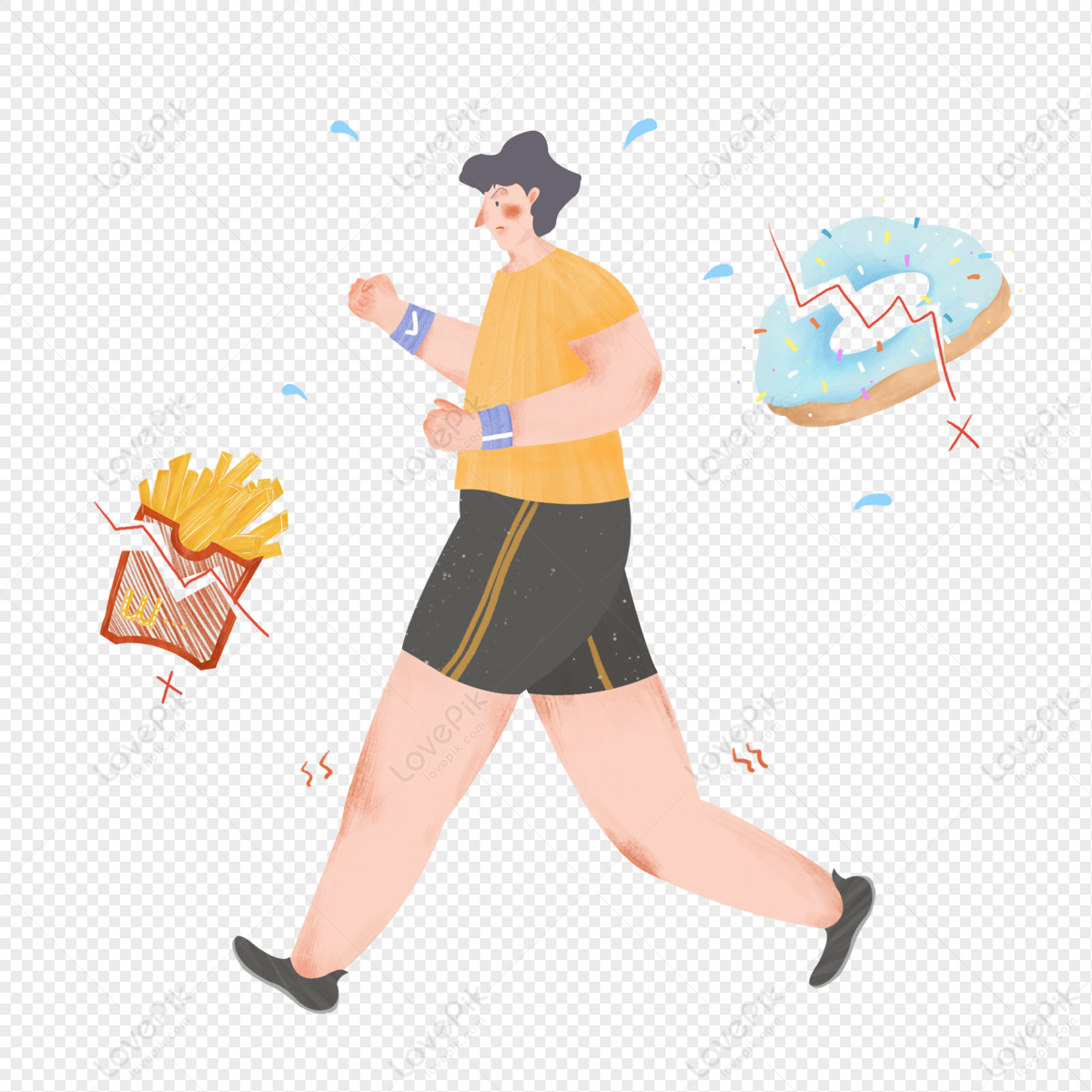 Running Weight Loss Exercise Fitness Cartoon Character Hand Draw PNG  Picture And Clipart Image For Free Download - Lovepik | 401282925