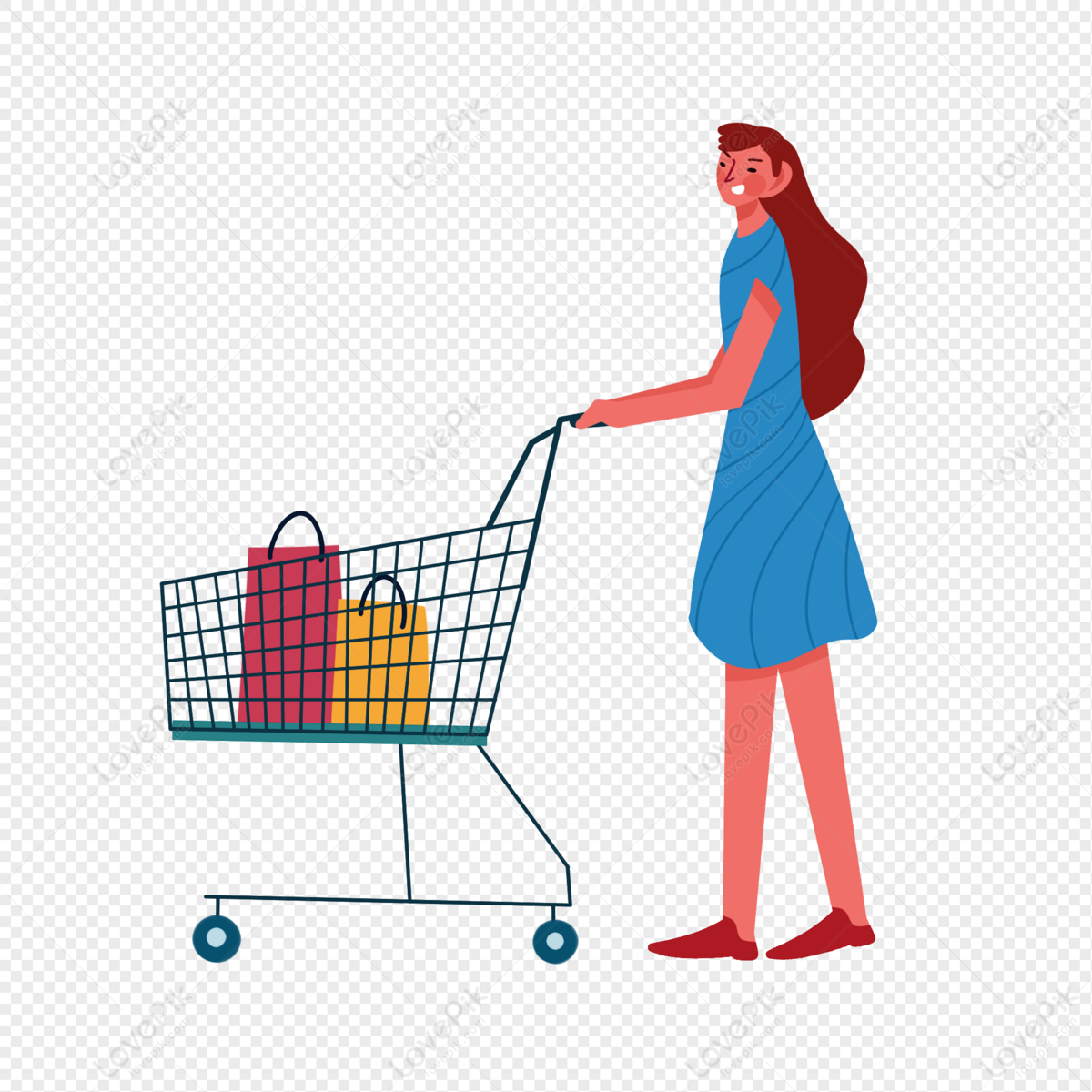 Shopping Lady, Cartoon Shopping, Girl Shopping, Cart Shopping PNG Hd ...