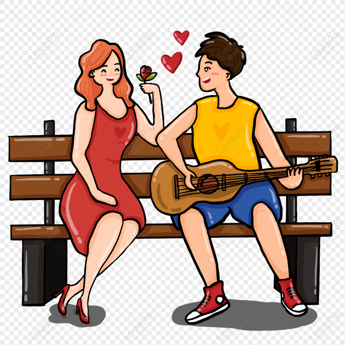 Loving and singing. Girl Play Song PNG.