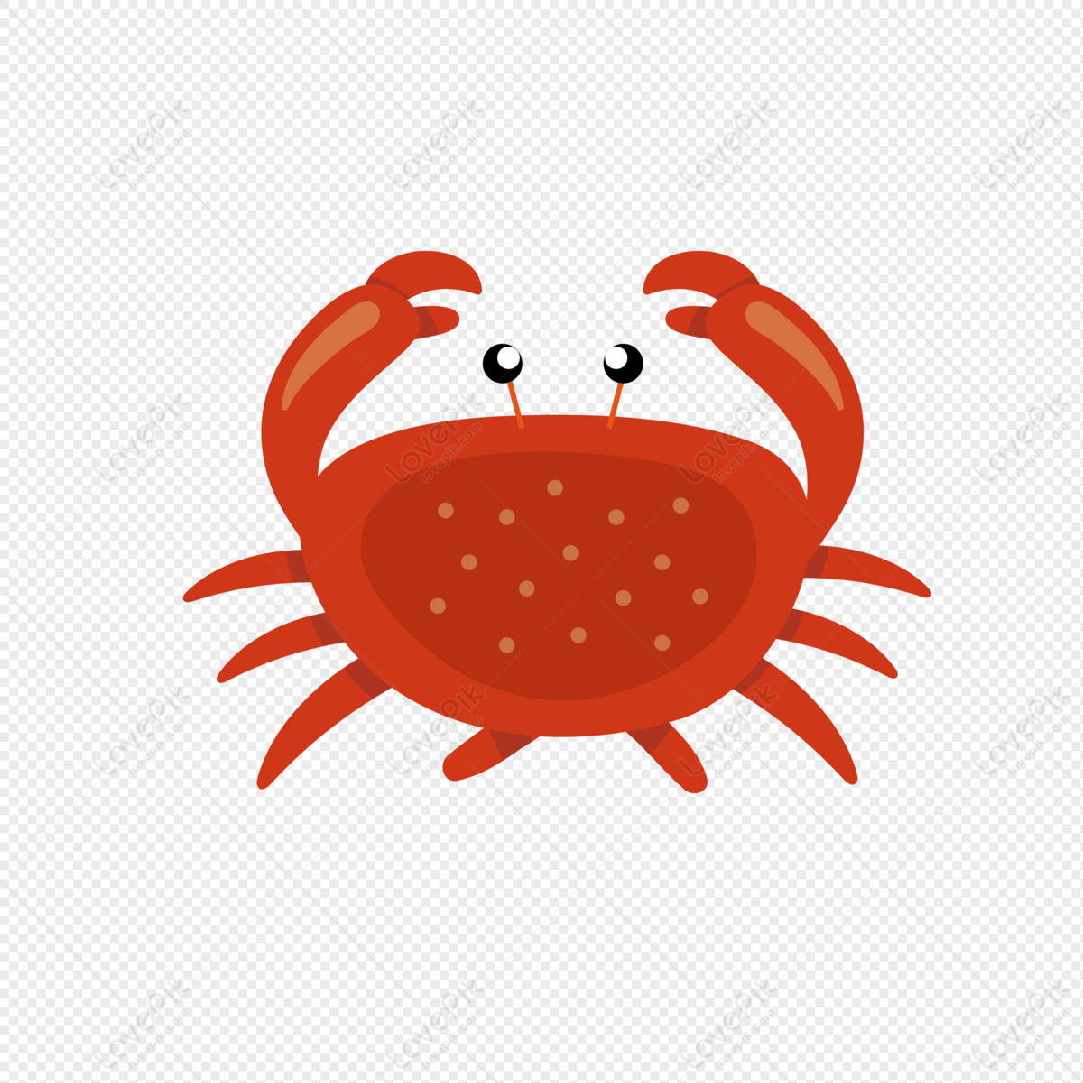 Ai Vector Illustration Cute Cartoon Beach Elements Summer Elemen, Crab ...