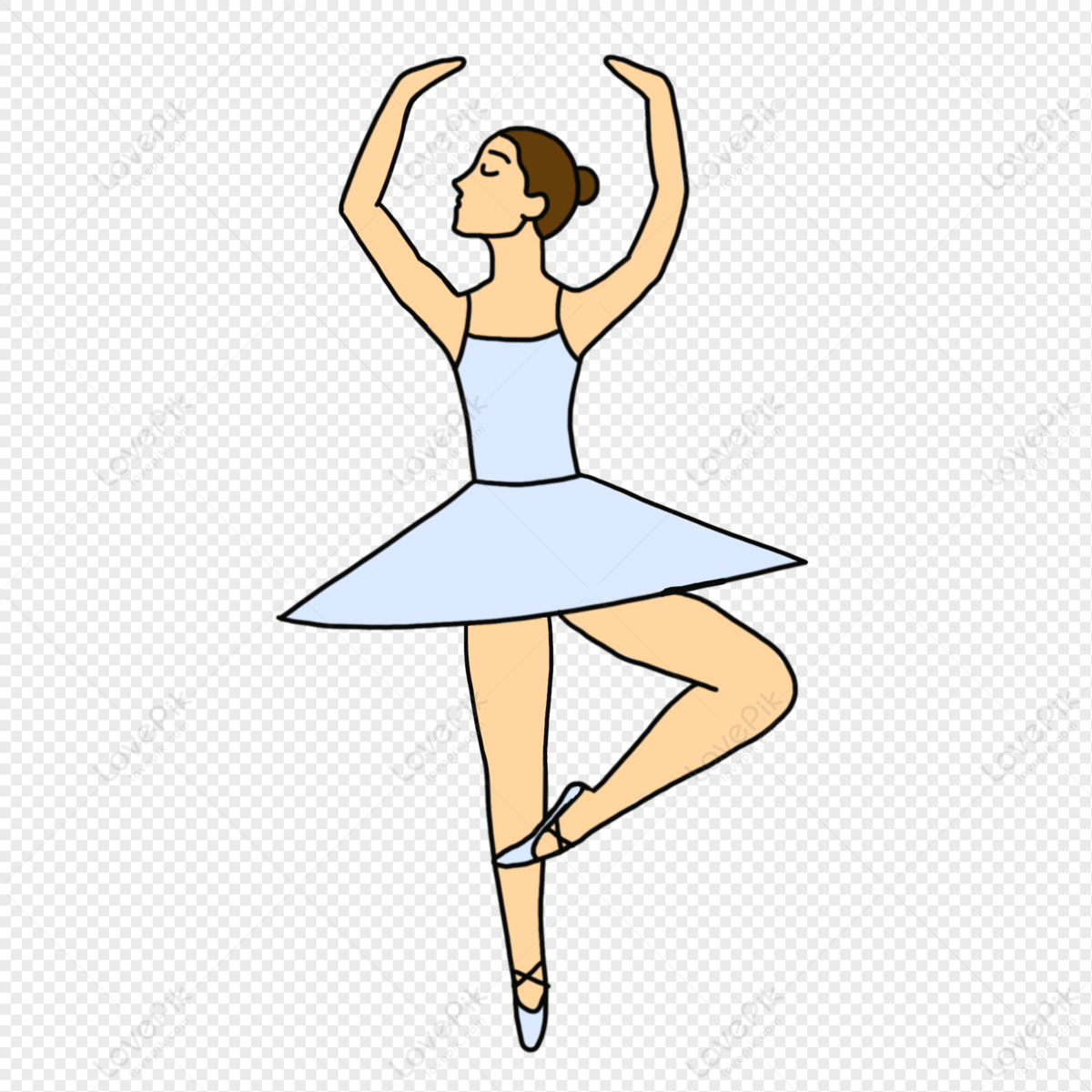 卡通跳芭蕾舞的女孩图片素材免费下载 - 觅知网