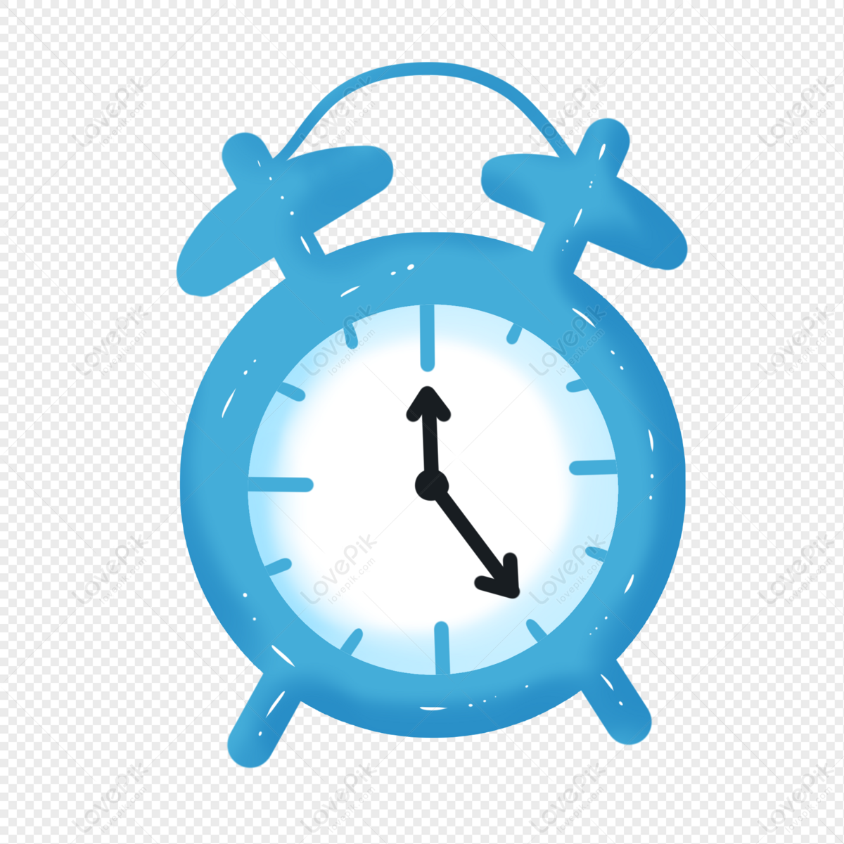 blue alarm clock png clipart