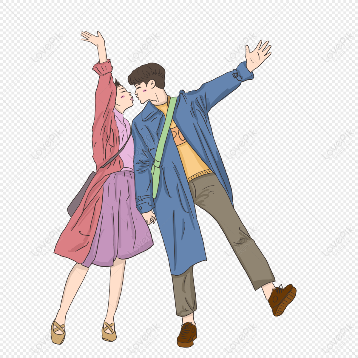 Cartoon Cute Couple Minimalist Holiday Valentine PNG Free Download And  Clipart Image For Free Download - Lovepik | 401308203
