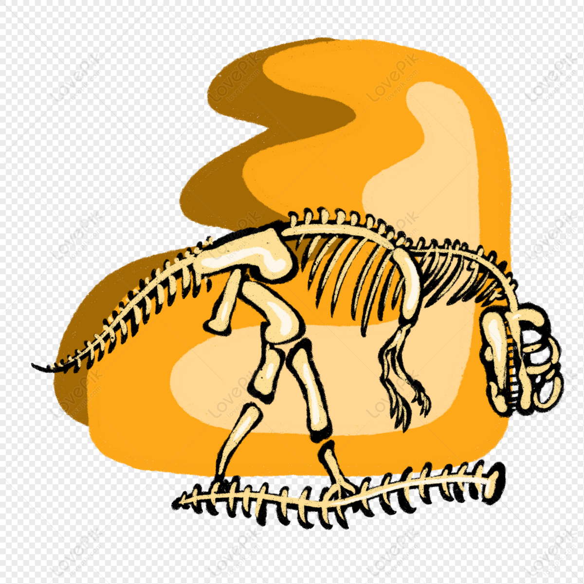 Dibujos Animados Dinosaurio Fósil Ilustración PNG Imágenes Gratis - Lovepik