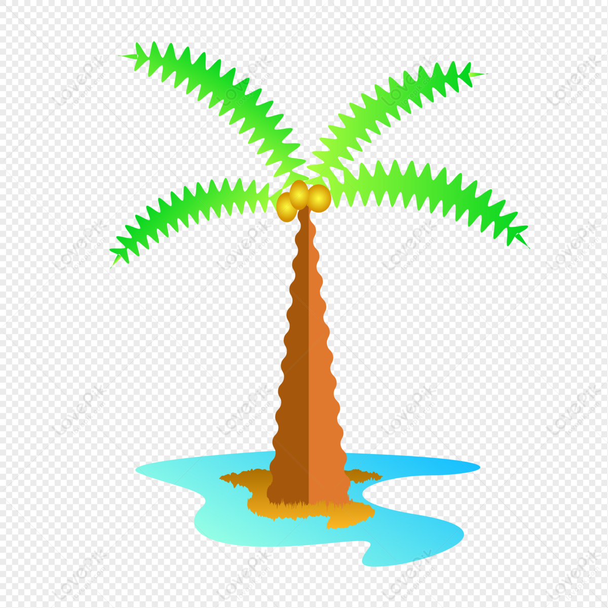 Coconut Tree Beach Water PNG Transparent Image And Clipart Image For ...