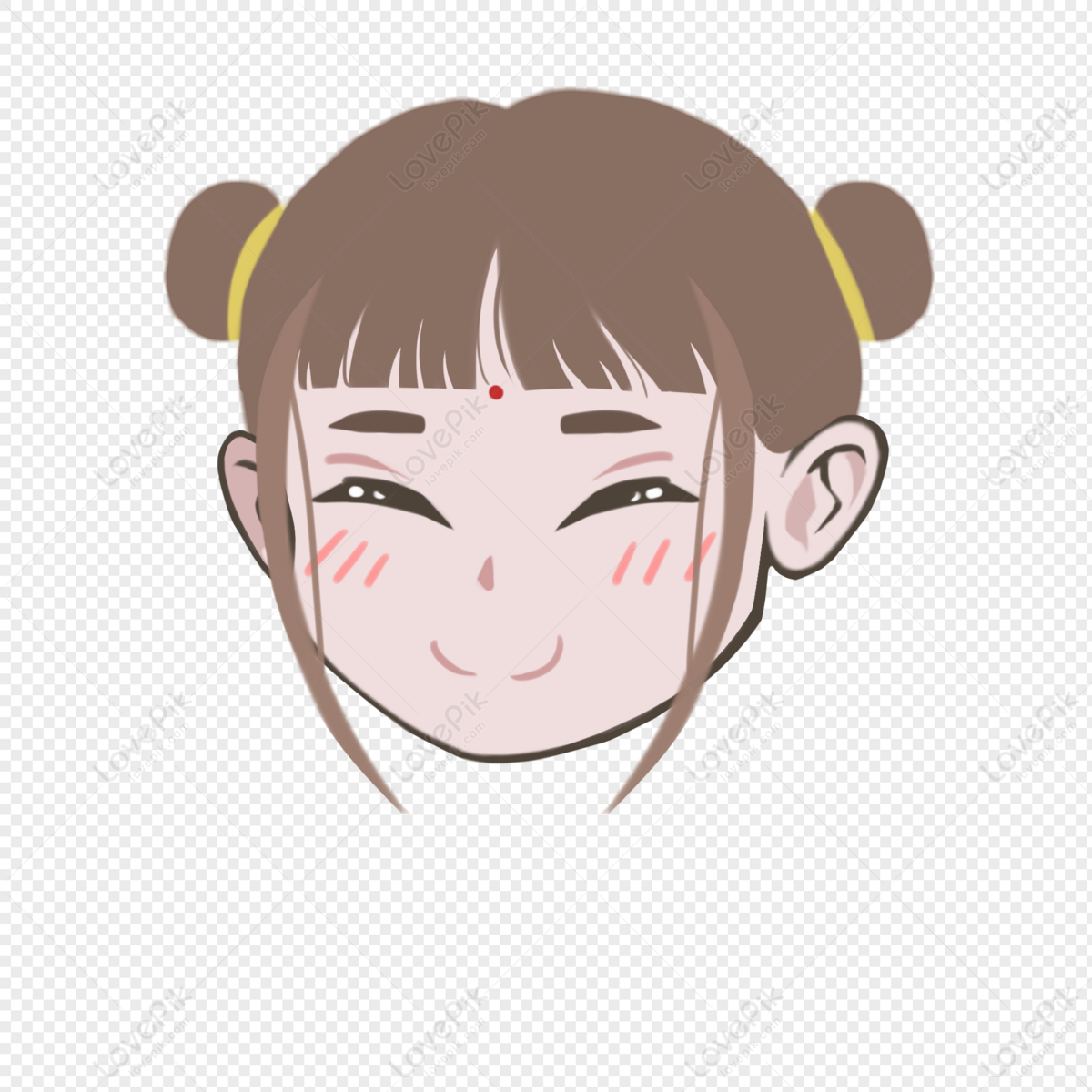 Double Buns Brown Hair Girl Free PNG And Clipart Image For Free Download -  Lovepik | 401314469
