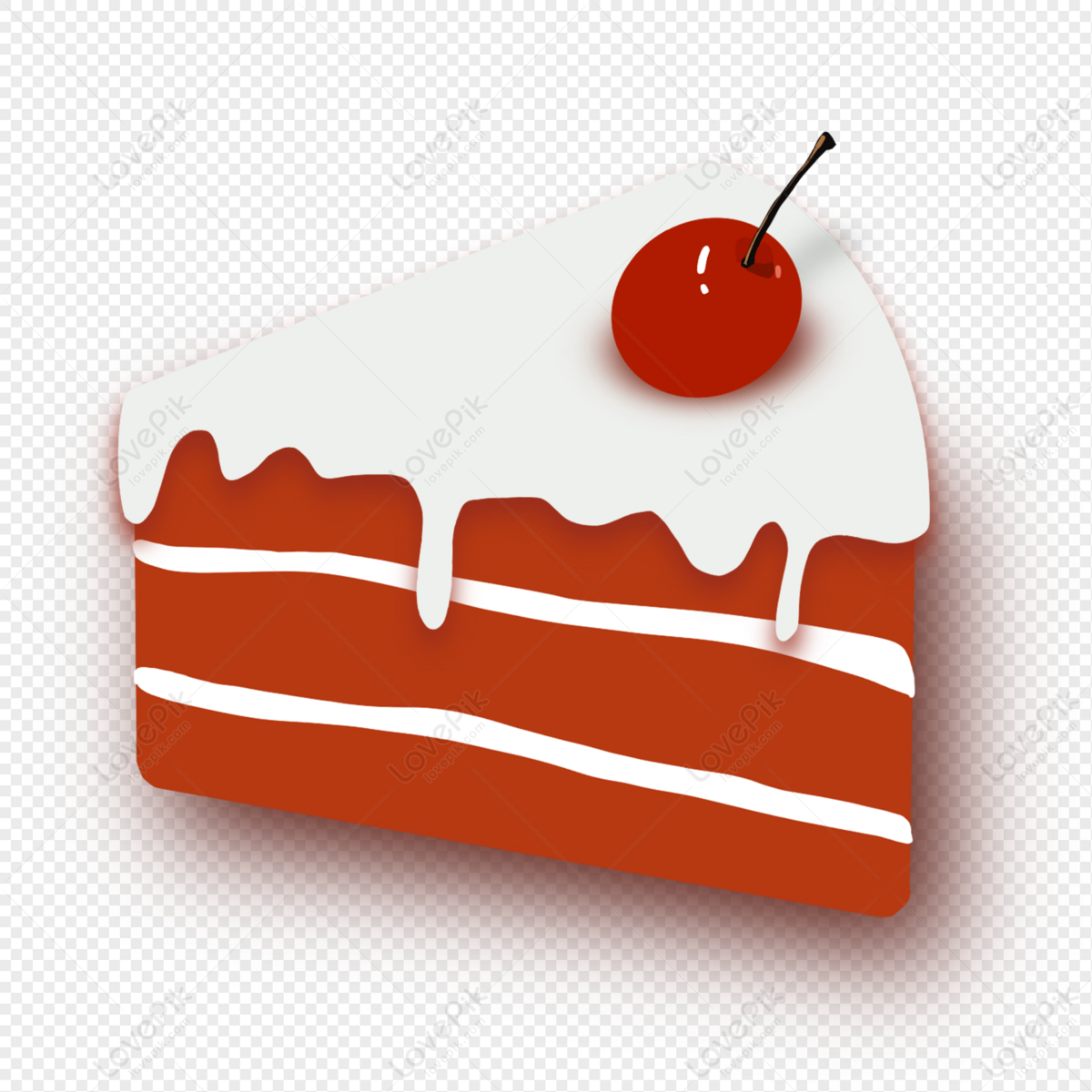 Chocolate cake with cherry Royalty Free Vector Image