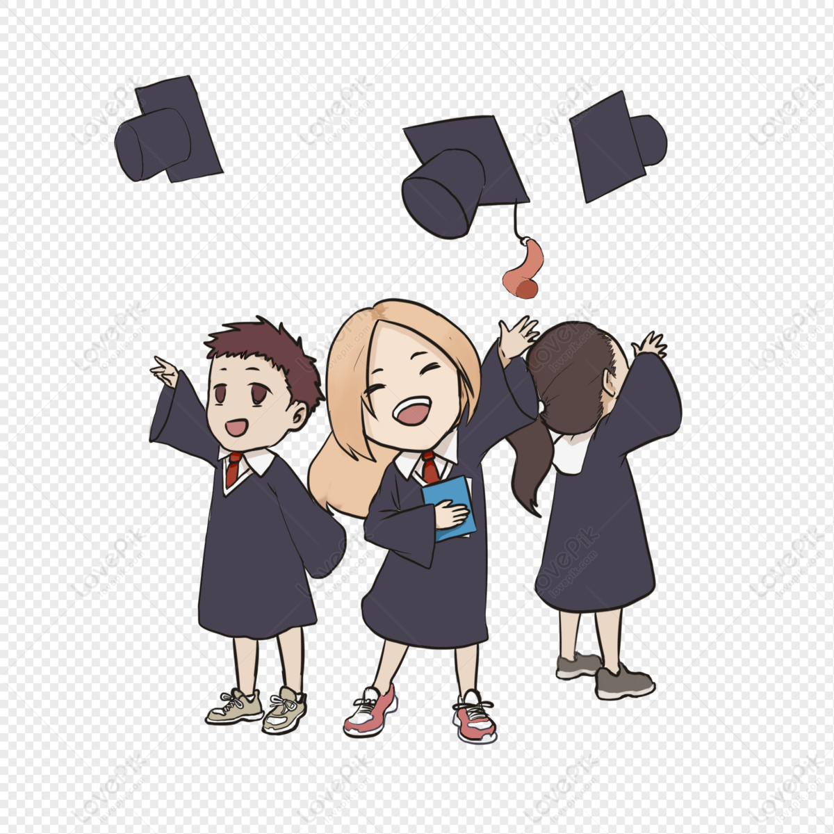 Happy Three Graduates PNG Hd Transparent Image And Clipart Image For ...