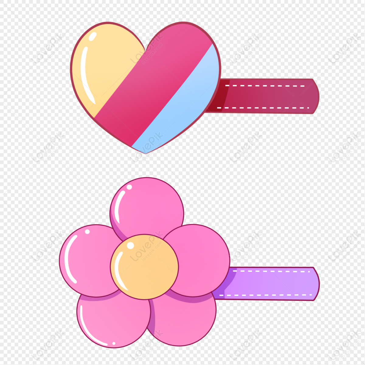 Love And Flower Hair Clips PNG Image And Clipart Image For Free Download -  Lovepik | 401308958