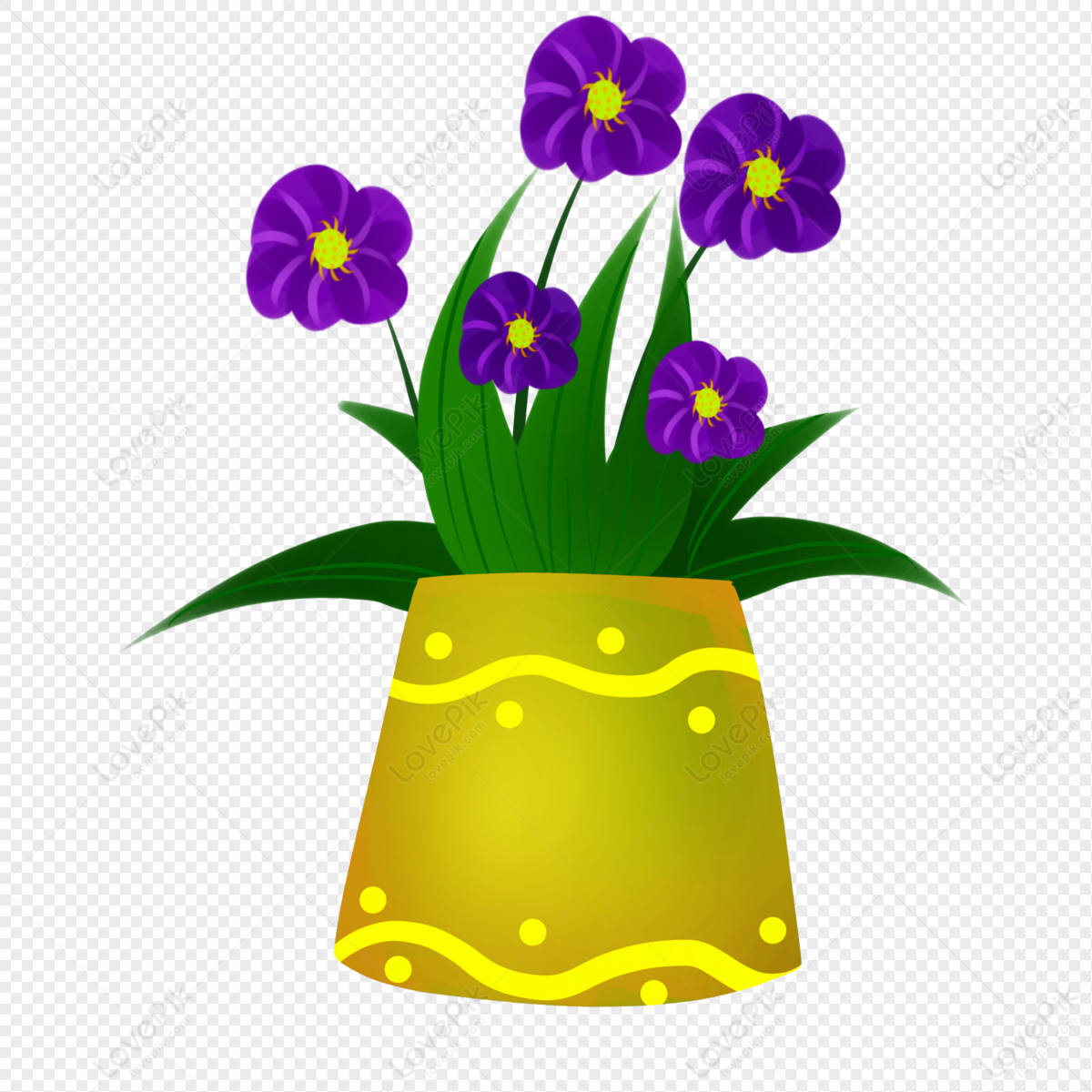 yellow and purple flower clipart