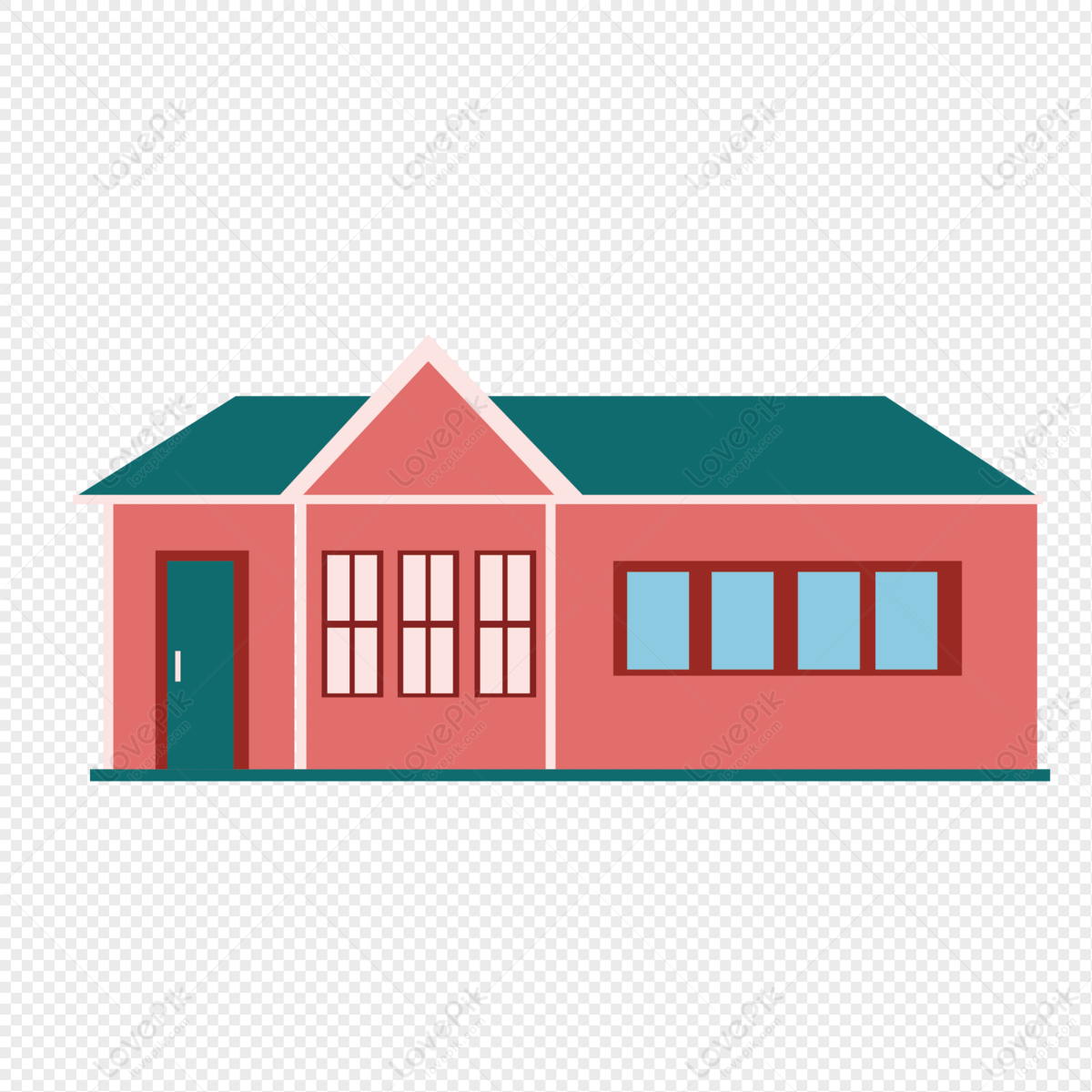 Red House, Dark Red, Light Red, Modern Red PNG White Transparent And ...