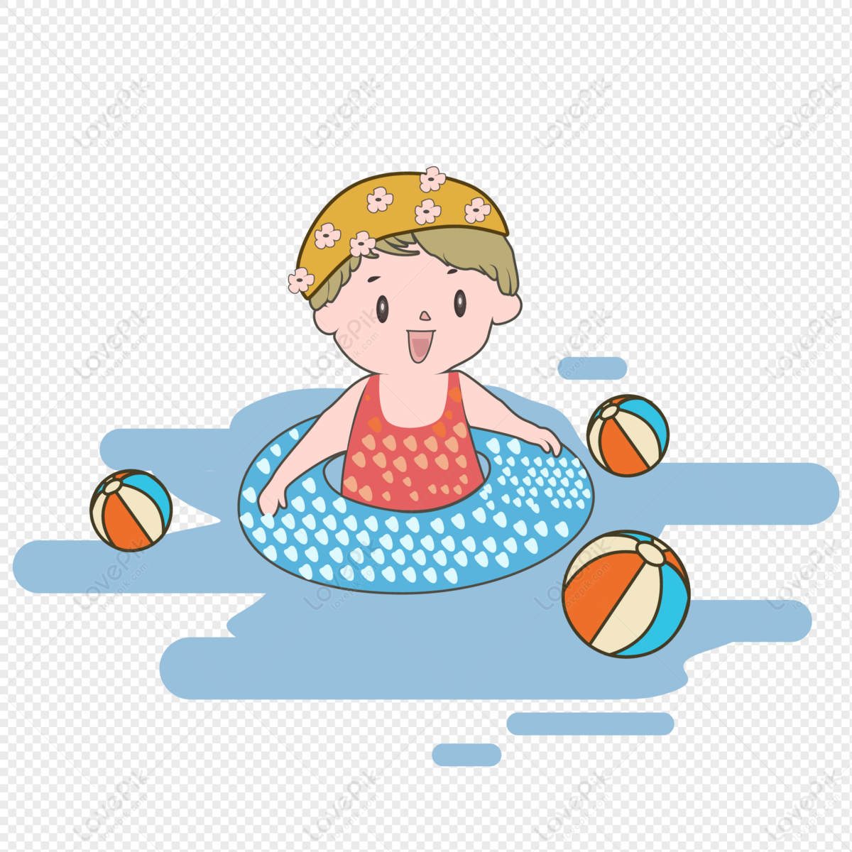 Swim Ring Girl PNG White Transparent And Clipart Image For Free ...