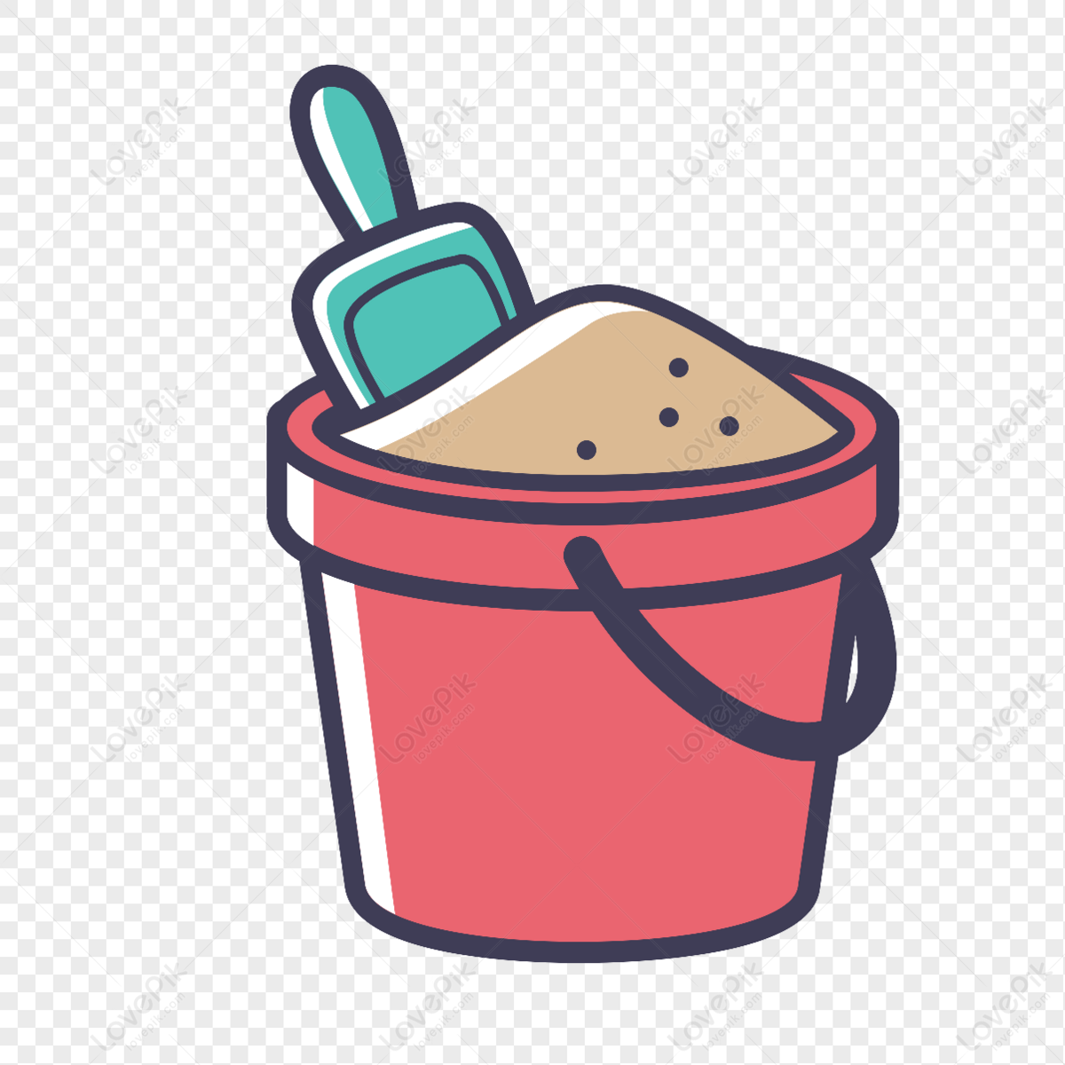 Toy Sand Bucket Icon Free Vector Illustration Material PNG White  Transparent And Clipart Image For Free Download - Lovepik | 401315292