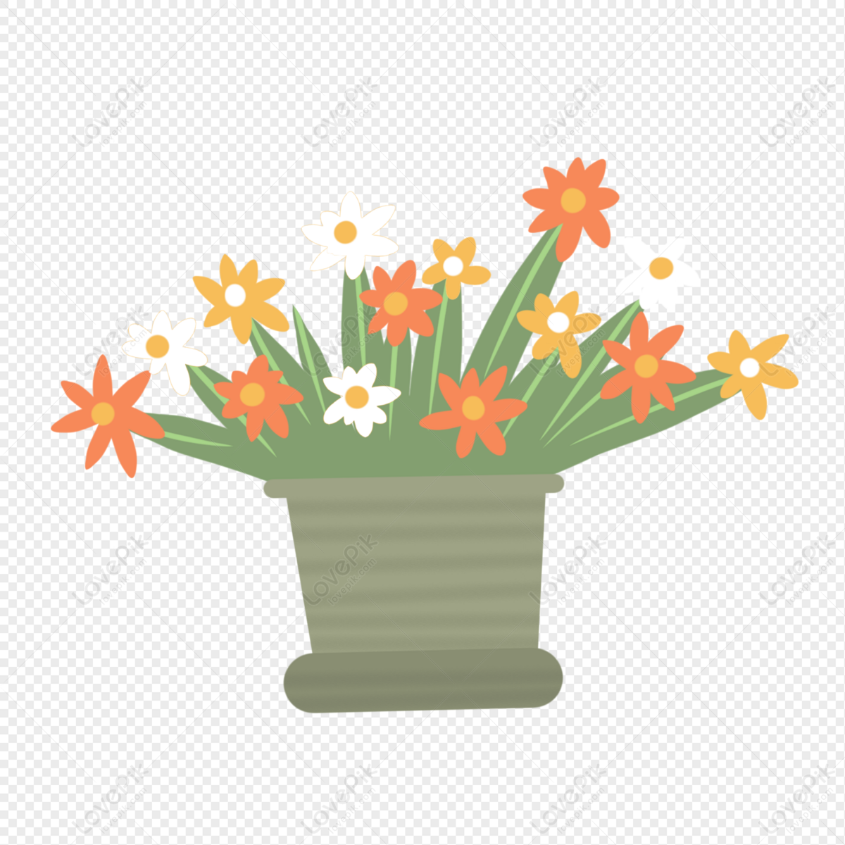 Yellow Flower Pot PNG Image And Clipart Image For Free Download ...