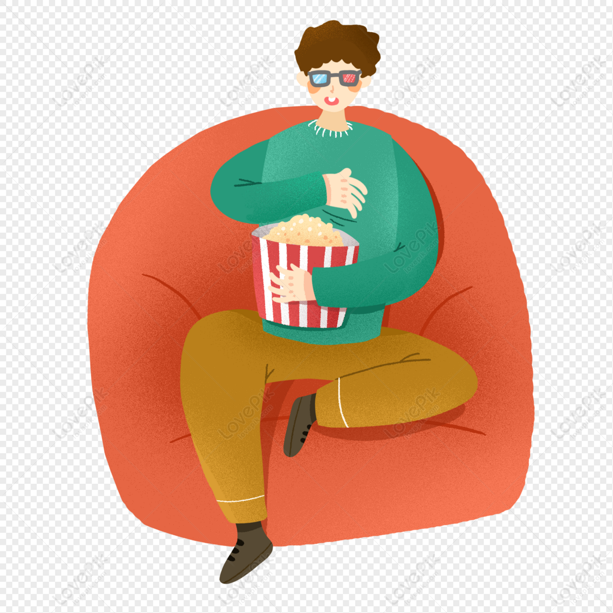 Homens Jovens Assistindo Filmes Comendo Pipoca PNG Imagens Gratuitas Para  Download - Lovepik