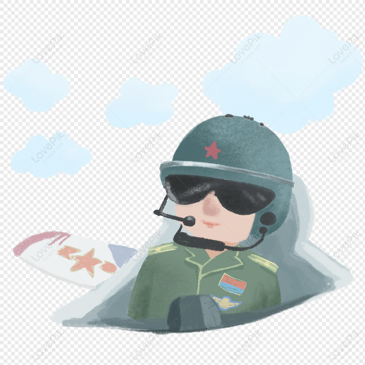 military pilot clipart