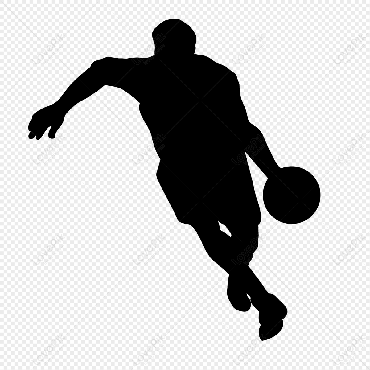 basketball player silhouette dribbling