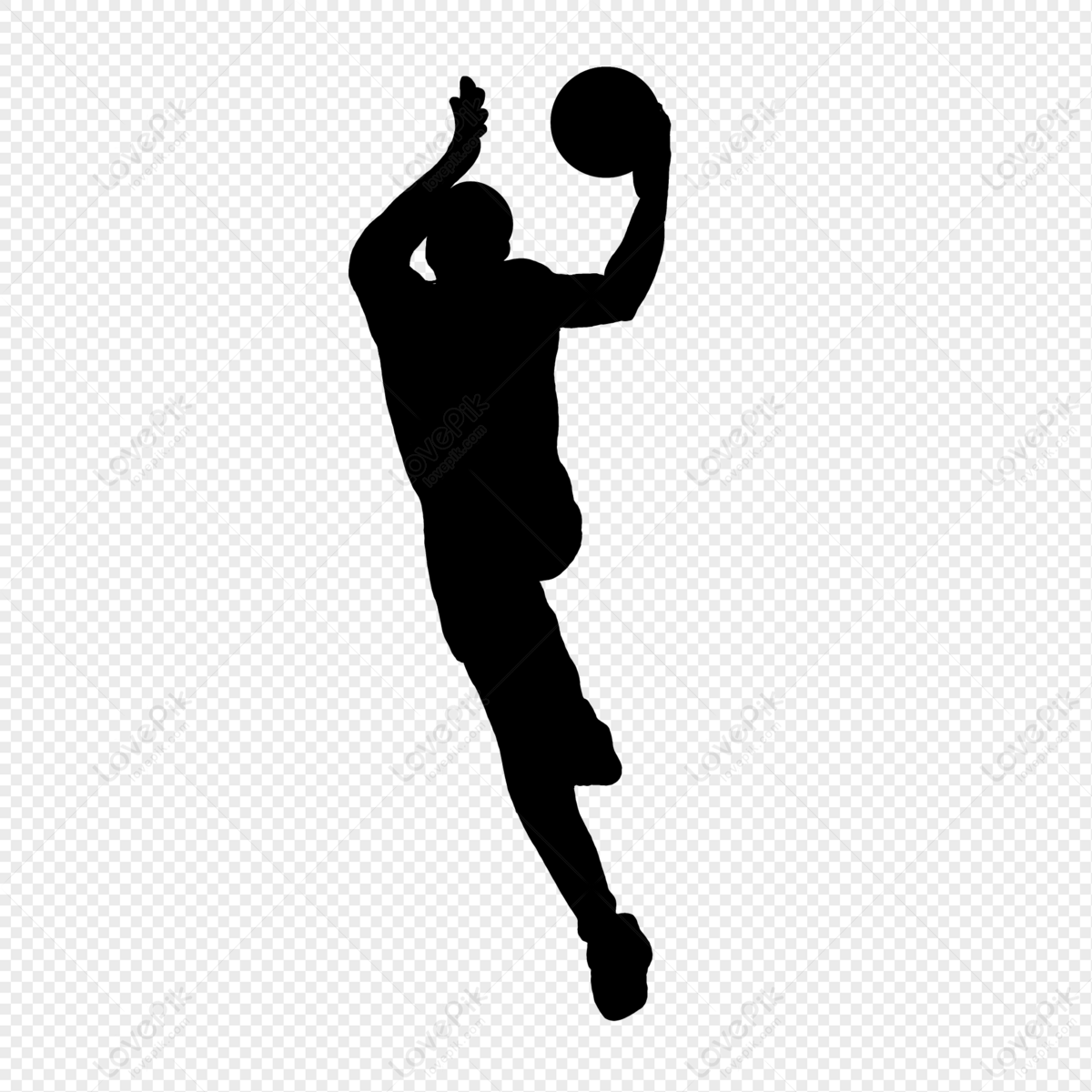Basketball Dunk Silhouette, Basketball Player, Basketball, Black ...