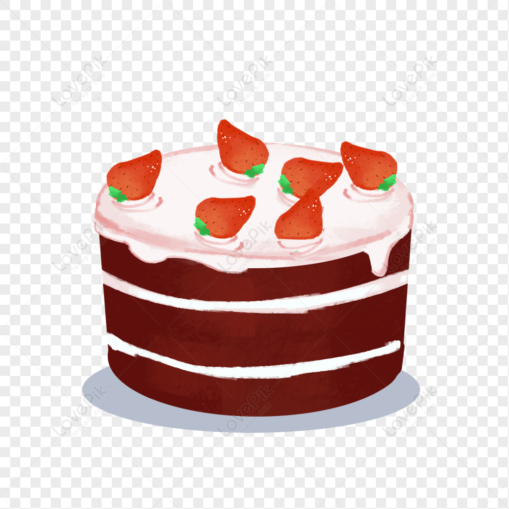 Big cake with girl thump up Royalty Free Vector Image
