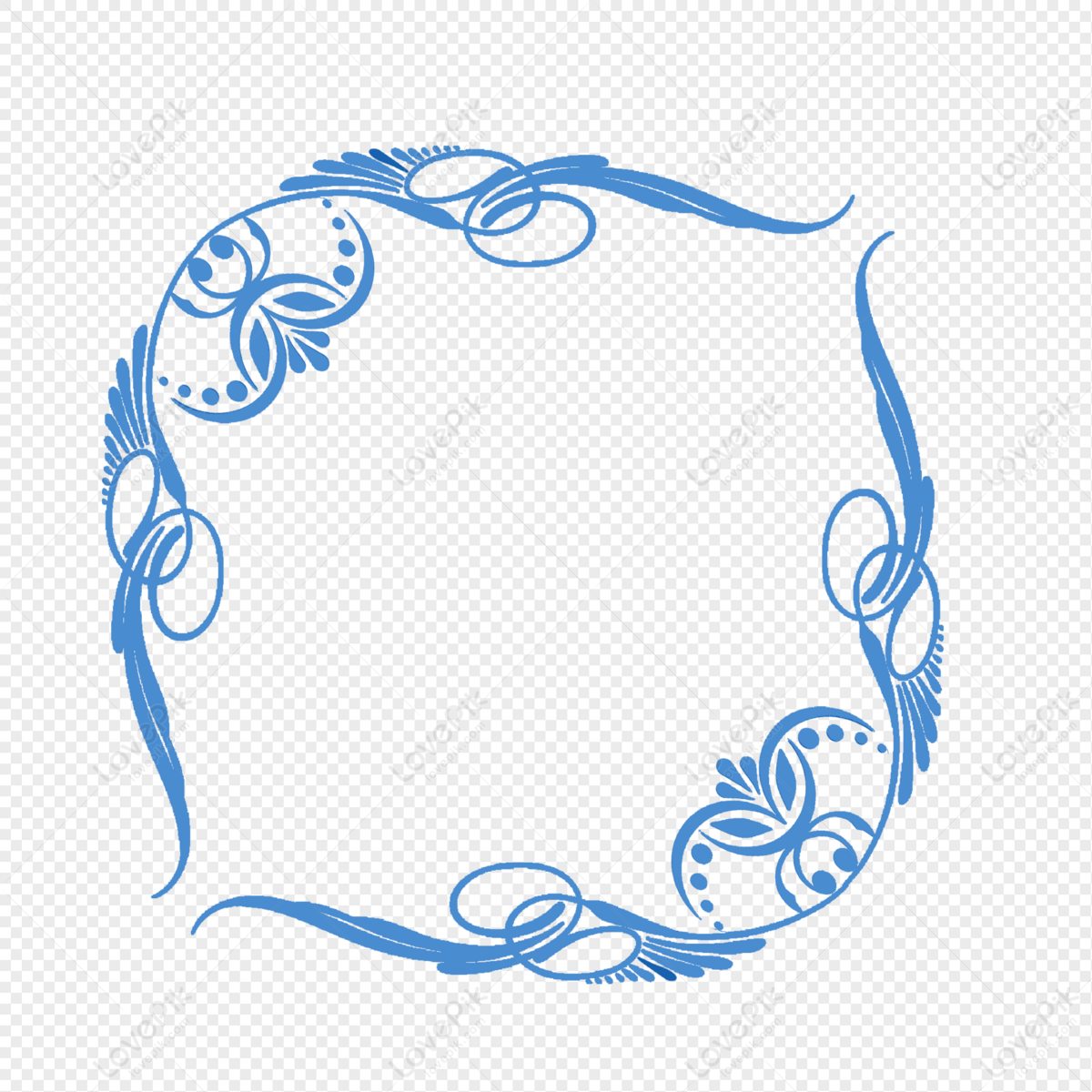 Blue Pattern Border PNG Transparent Background And Clipart Image For ...