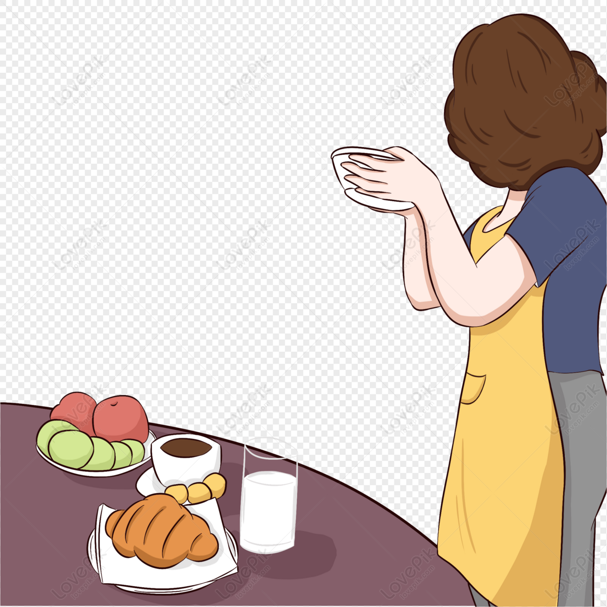 Breakfast, Cartoon Vector, Cartoon Yellow, Breakfast Cartoon PNG ...