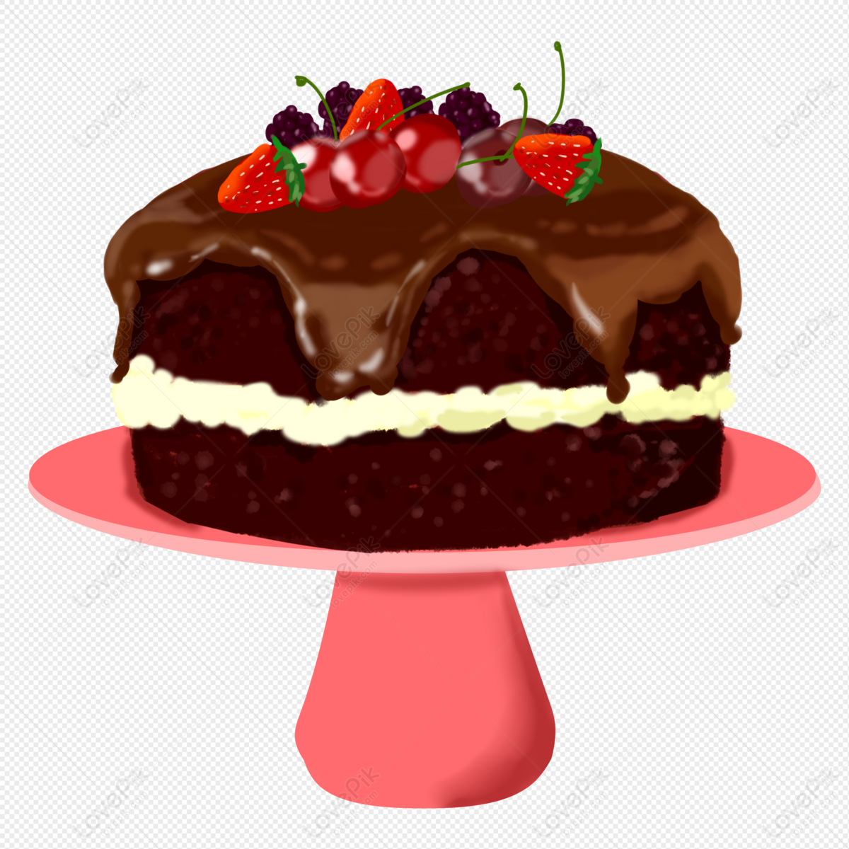 Pastel De Frutas De Chocolate PNG Imágenes Gratis - Lovepik