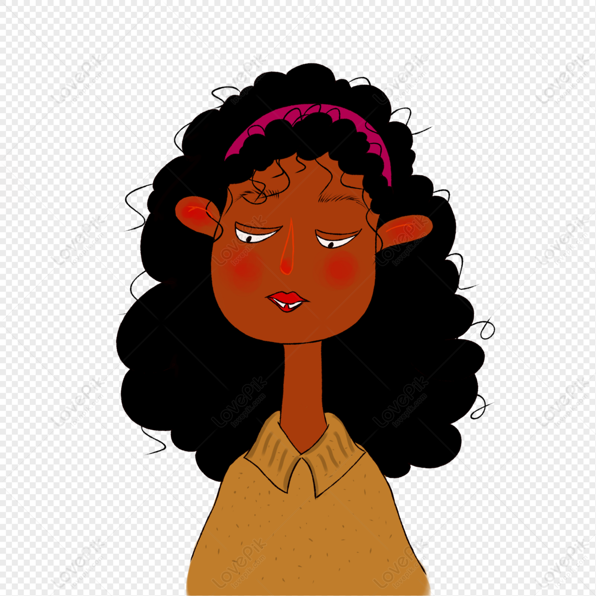 Curly Girl Avatar PNG White Transparent And Clipart Image For Free Download  - Lovepik | 401325642