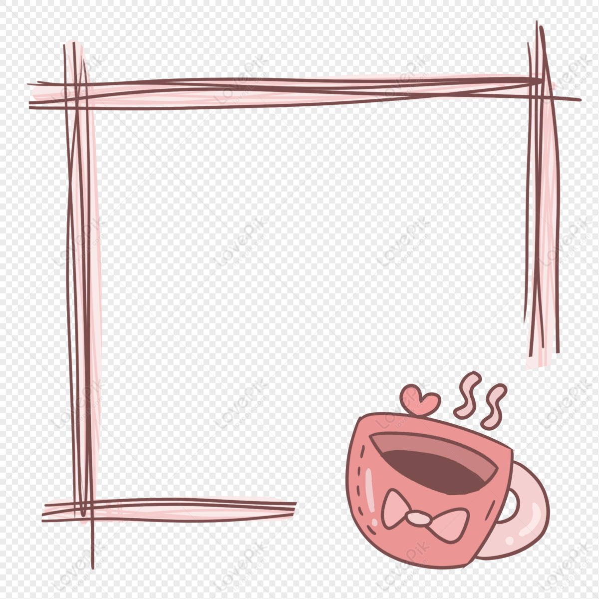 Cute Teacup Border Shading Decoration Larawannumero Ng Graphicsformat