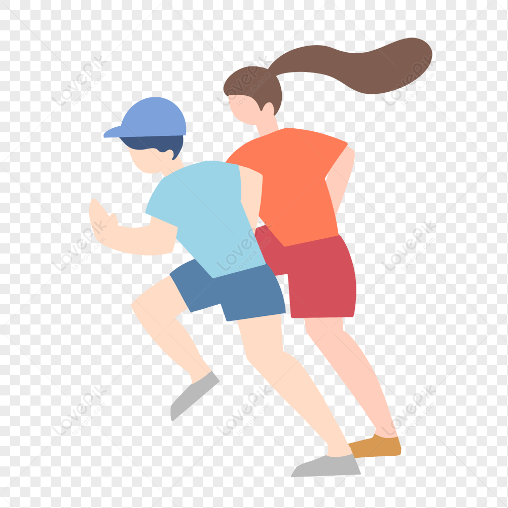 Flat Simple Running Figure PNG White Transparent And Clipart Image For ...