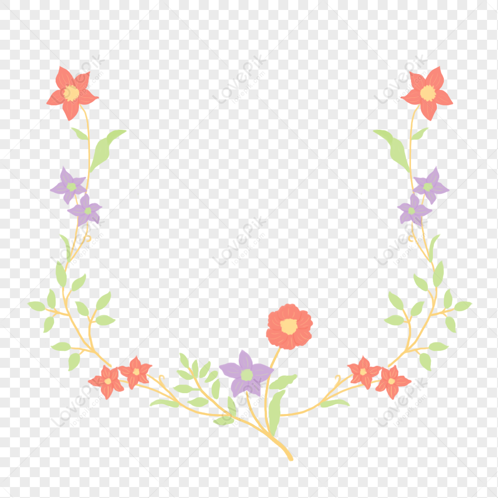 Flower Leaf Border, Flower Wreath, Flower Patterns, Floral Flower PNG ...