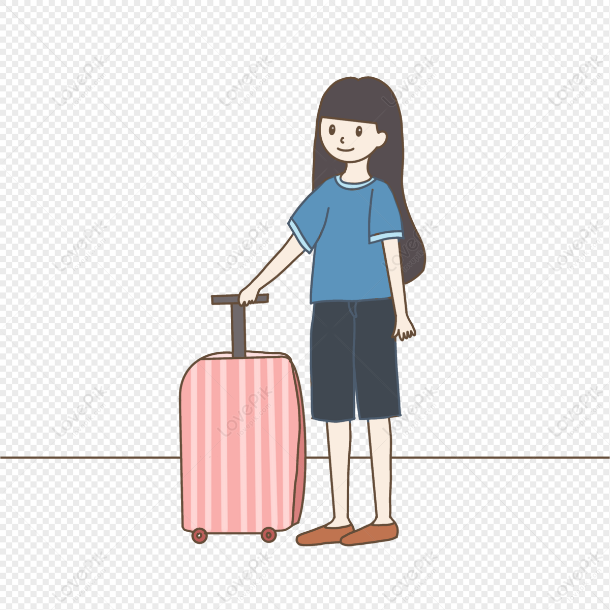 Girls In The Graduation Season Who Are Carrying Luggage And Stan PNG  Transparent Background And Clipart Image For Free Download - Lovepik |  401337700