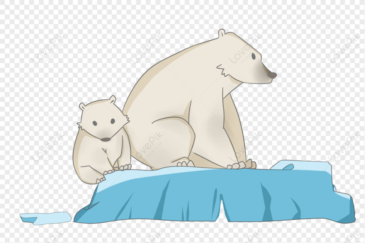 Glacier Melting Marine Animals Polar Bear Father And Son Hand Dr PNG White  Transparent And Clipart Image For Free Download - Lovepik | 401335912
