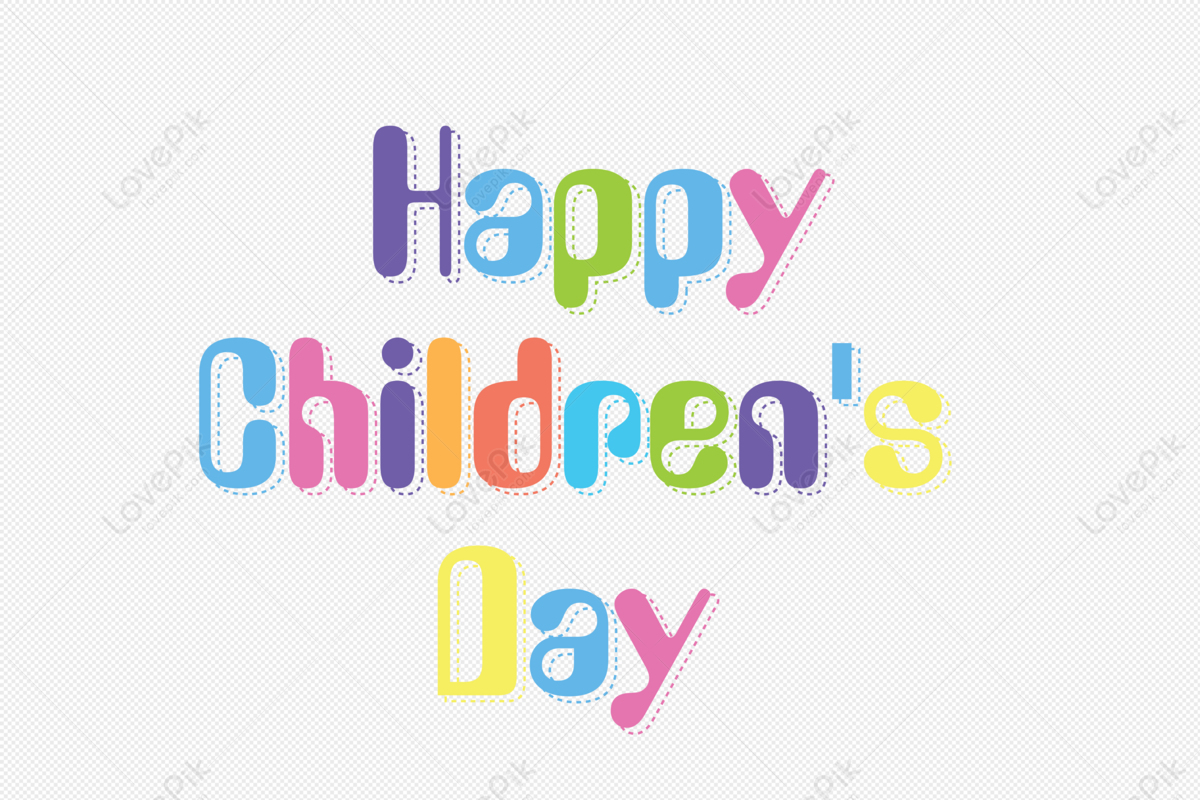 Happy Childrens Day Words PNG Image And Clipart Image For Free ...