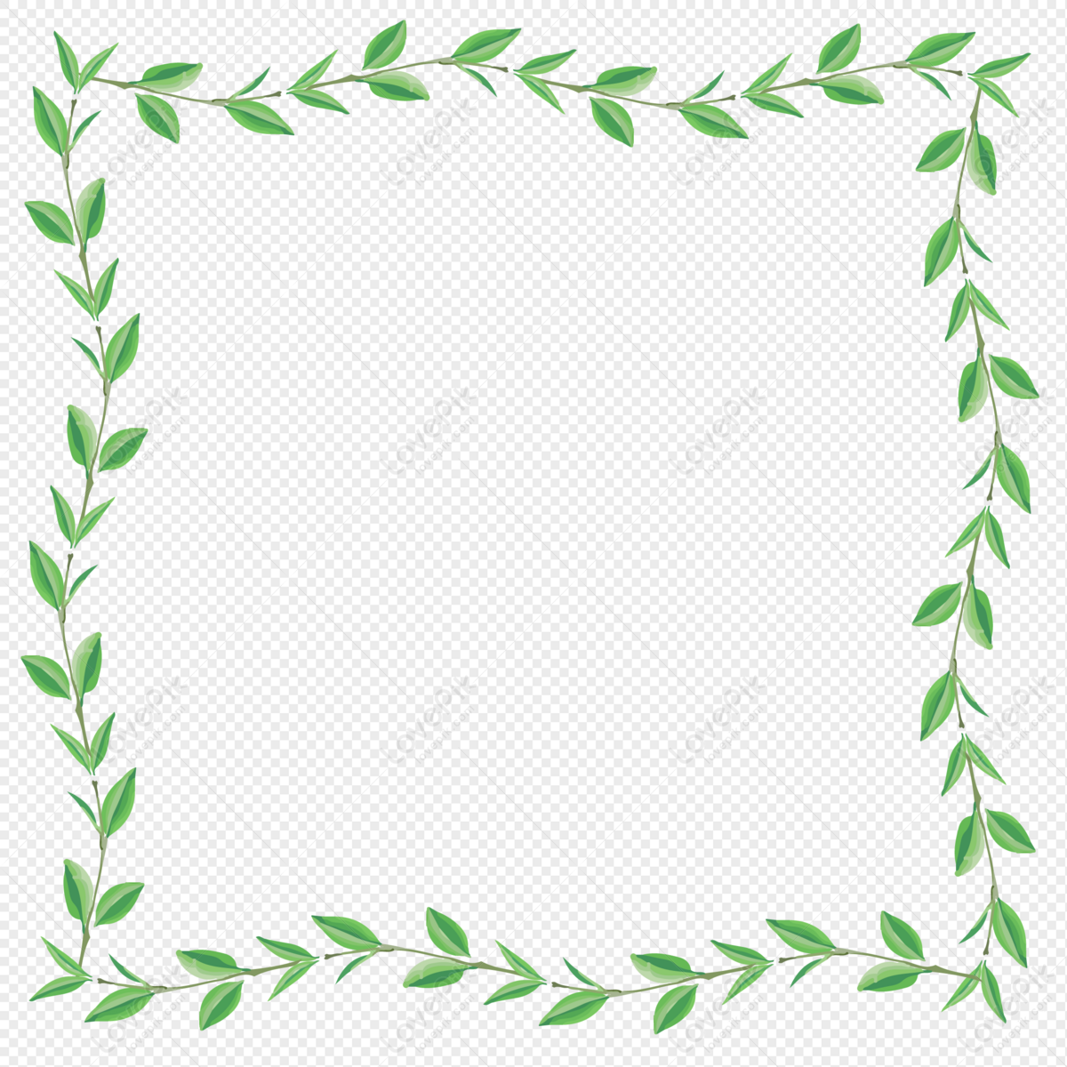 Lovely Border Decoration Graphic, Green Leaves, Leaves Vector, Green ...