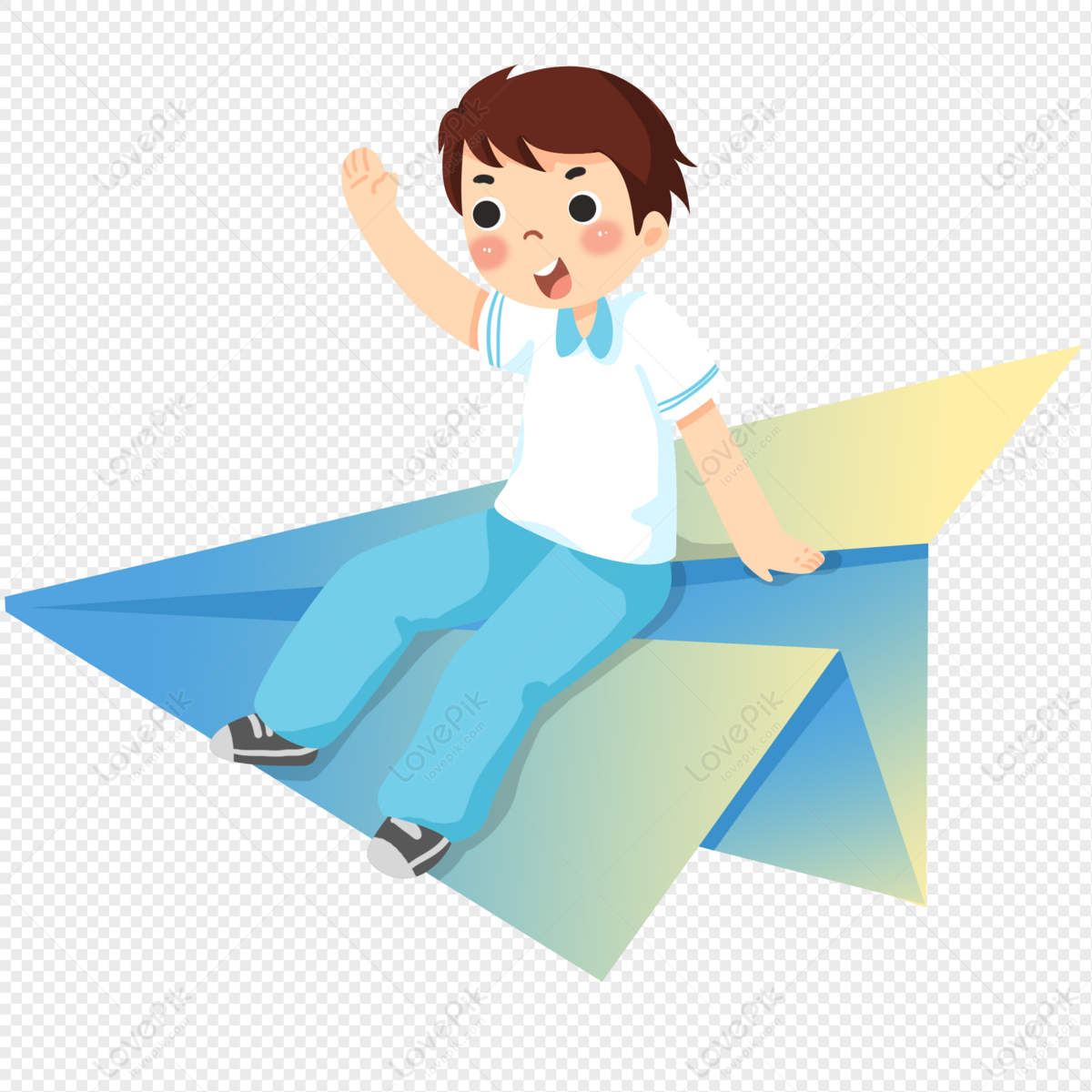 Male Student Waving On A Paper Plane Saying Goodbye Free PNG And Clipart  Image For Free Download - Lovepik | 401329779