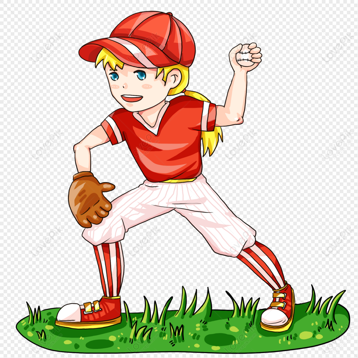 child playing baseball clipart