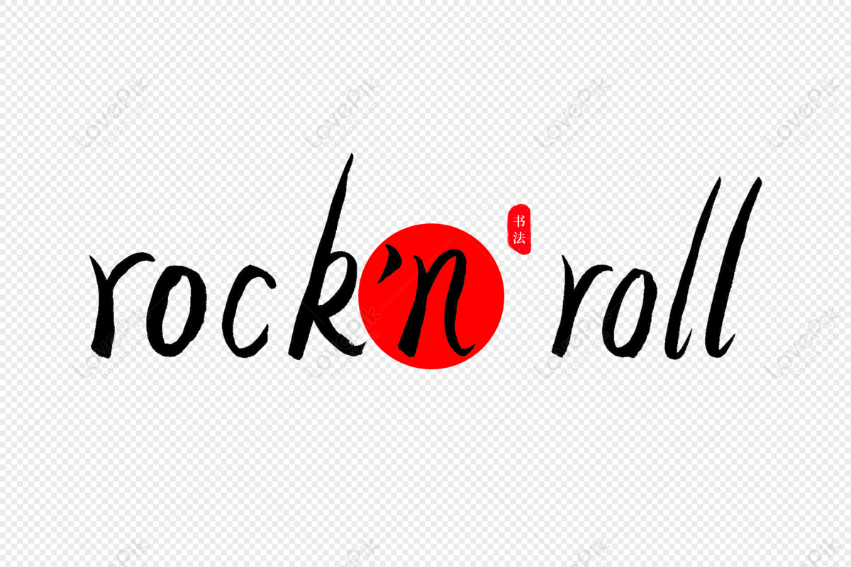 Rocknroll Calligraphy Art Word PNG Transparent And Clipart Image For