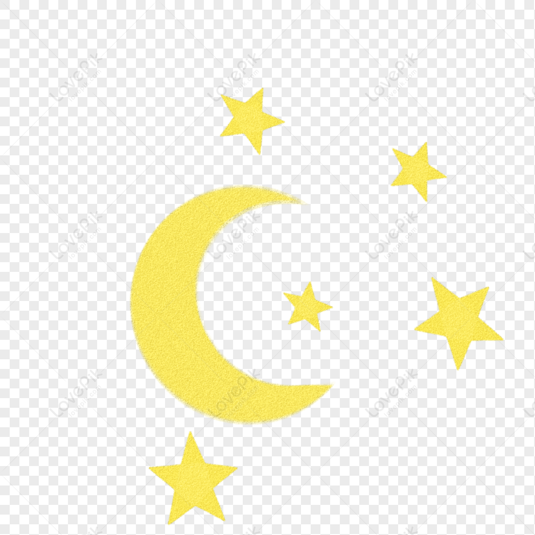 Star Moon Decoration Hand Drawn Elements PNG White Transparent And ...