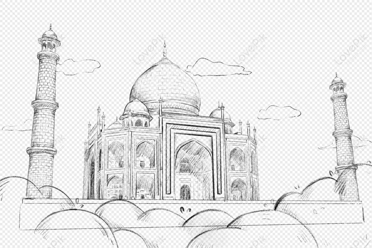 Poster Taj Mahal Drawing - PIXERS.HK-saigonsouth.com.vn
