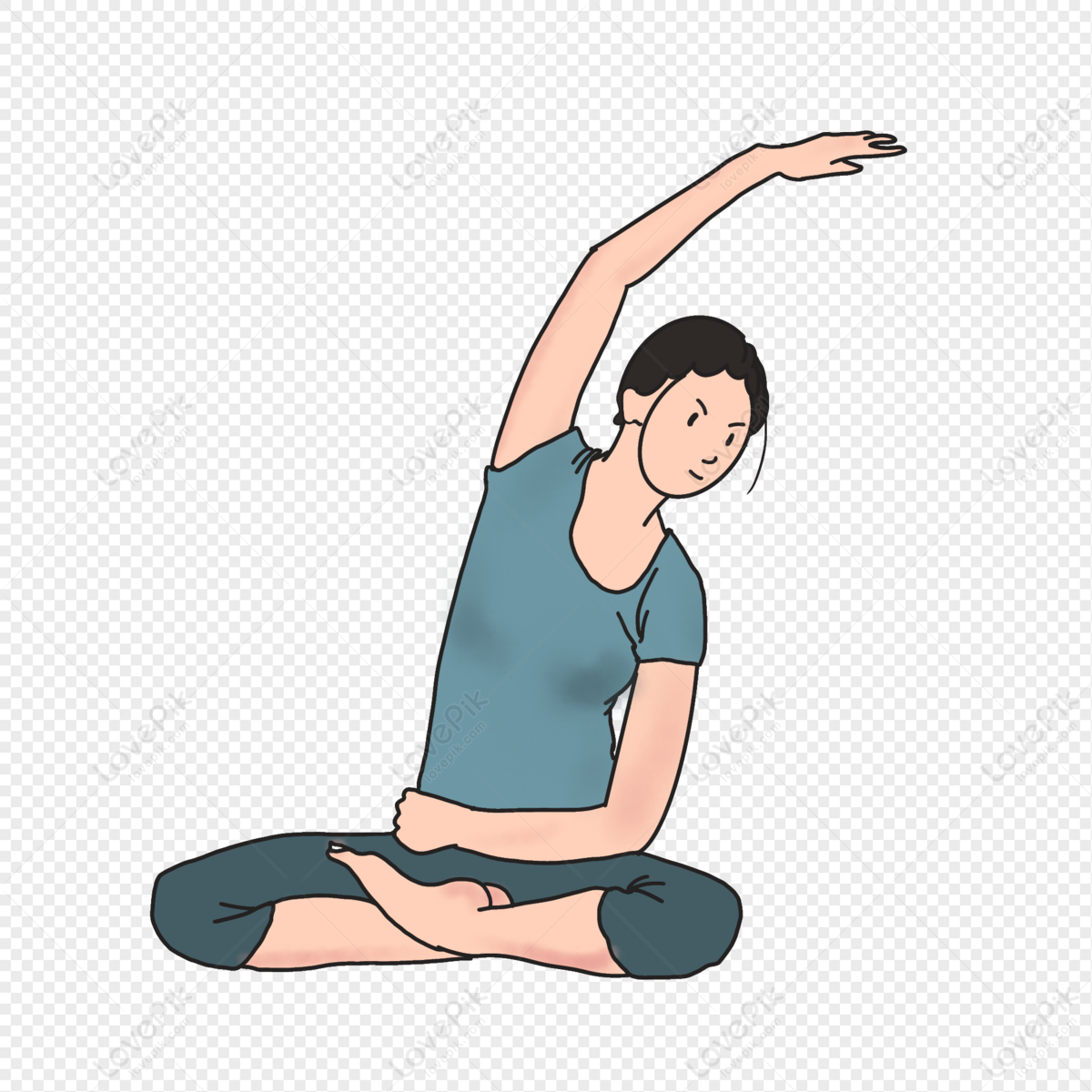 Logo of a woman practicing yoga in meditation pose with black and gold  color scheme on Craiyon