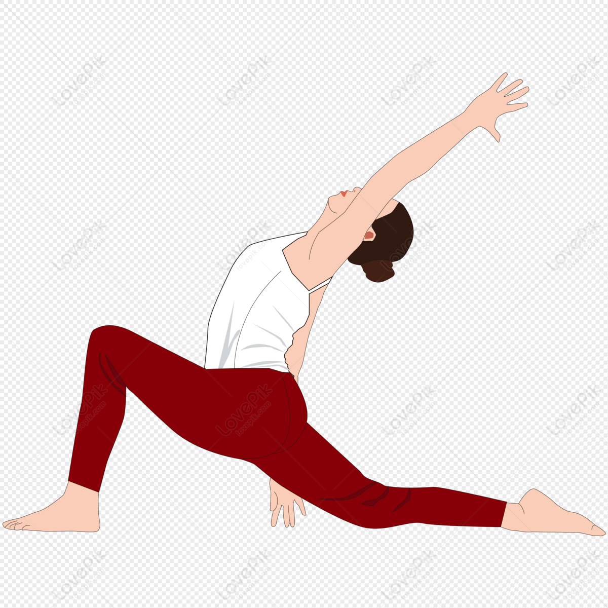 Hình ảnh Nhân Vật Hoạt Hình Vẽ Tay Thực Hành Yoga Cô Gái PNG Miễn ...