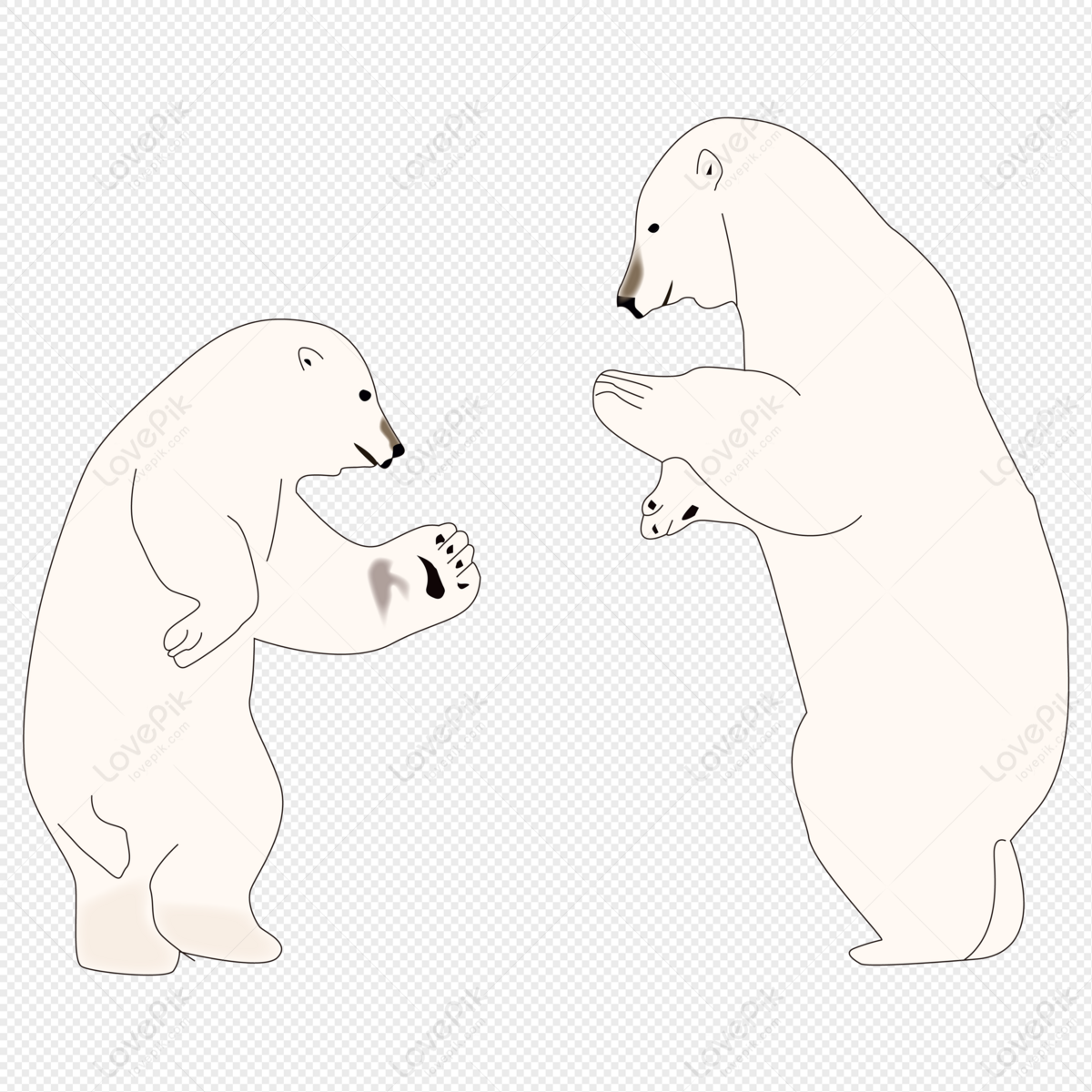 Cartoon Hand Drawn Cute Animal Dancing Polar Bear PNG Transparent  Background And Clipart Image For Free Download - Lovepik | 401361420