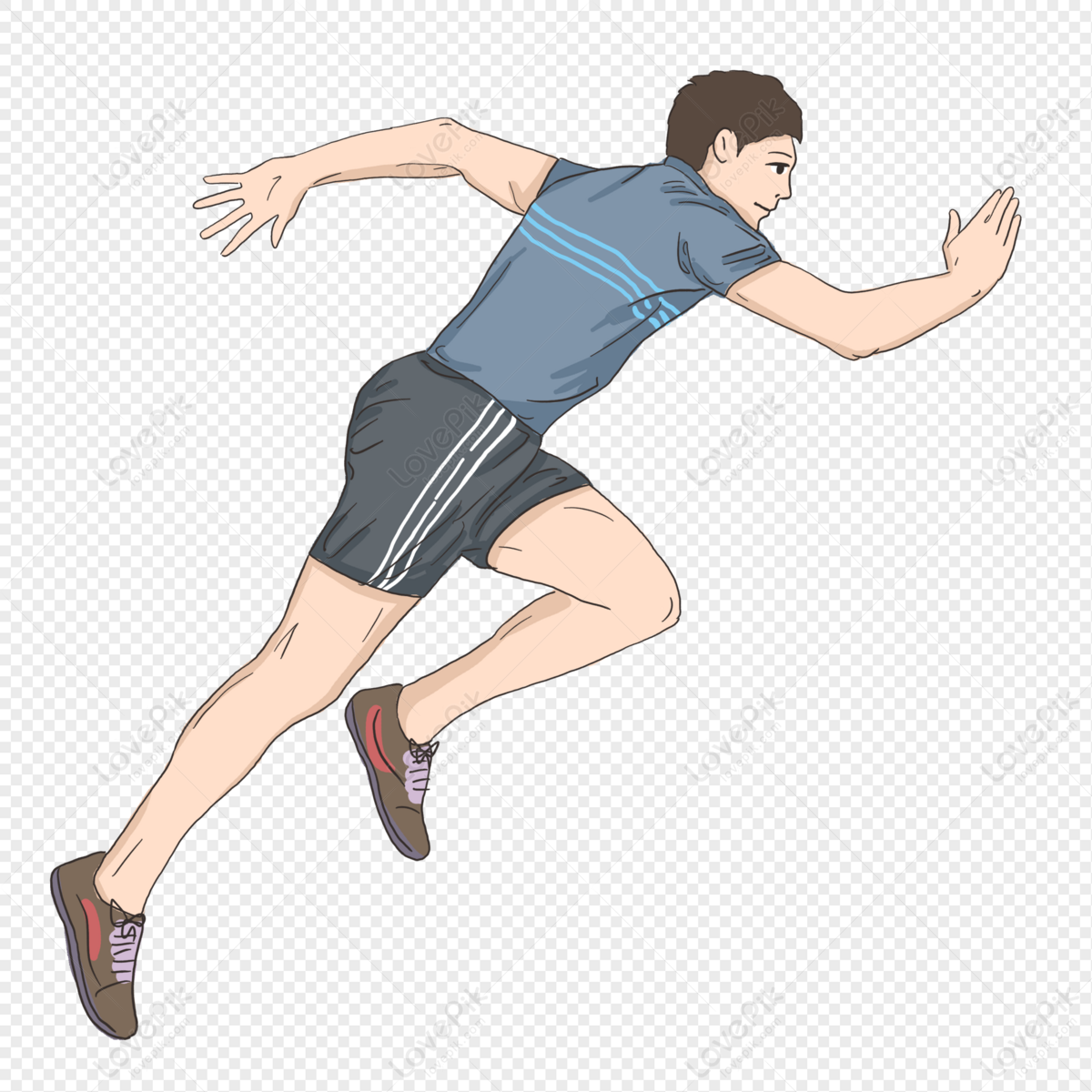 Cartoon Minimalist Character Sport Running Element PNG Transparent  Background And Clipart Image For Free Download - Lovepik | 401368110
