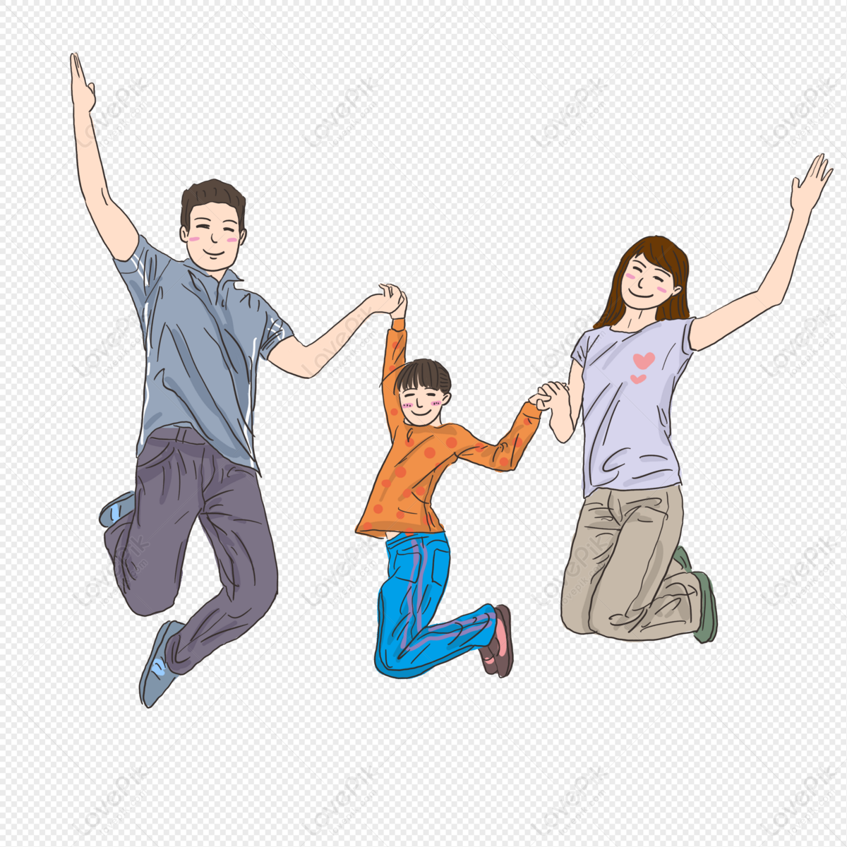 Cartoon Minimalistic Character Happy Family Element PNG Free Download And  Clipart Image For Free Download - Lovepik | 401359113