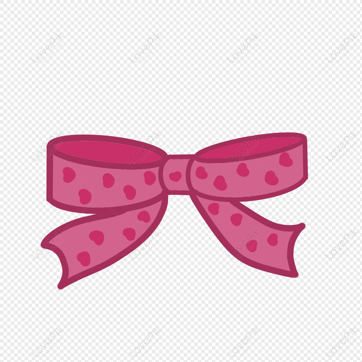 Red bow with roses attached on black background png download